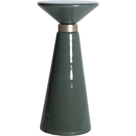 Table d'appoint contemporaine en verre vert finition brillante - Vert brillant translucide (1/5)