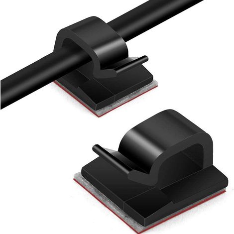 100 mini fermacavi per uso esterno con nastro adesivo, clip decorative KLB-AquaForge (1/5)