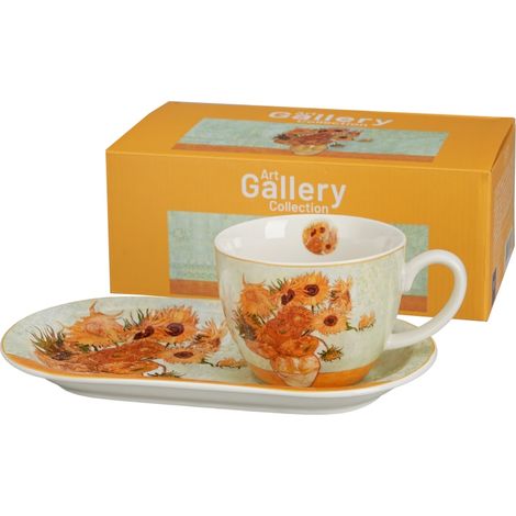 Tazza gigante con piattino lungo, girasoli di Vincent van Gogh (1/4)