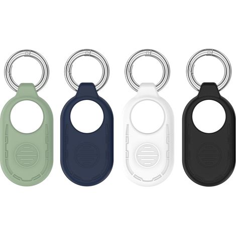 4pcs Silicone Case Compatible with Samsung Galaxy Smarttag 2 Shockproof Scratch-Resistant Silicone Protective Case with Keychain for Keys, Bags, and Luggage (1/5)