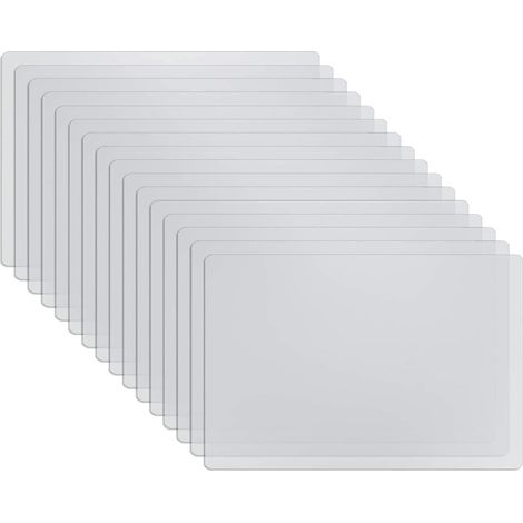 Bekith Lot de 16 Sets de Table en Plastique Transparent Lavables et Résistants à la Chaleur Napperons de Table Réutilisables pour Table à Manger, Salle de Manger, Cuisine, 40 x 30 cm (1/4)