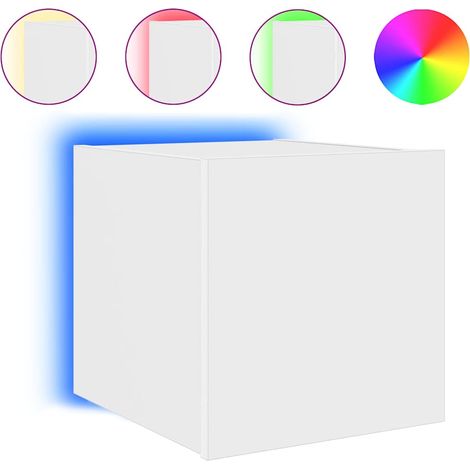 Maison Exclusive - TV-Wandschrank mit LED-Leuchten Weiß 30,5x35x3