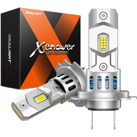 Ampoule H7 LED 140W 46000LM, format mini 1:1 avec ventilateur de refroidissement 15000 rpm, 6500K blanc froid, Plug and Play, Pack de 2 (1/5)
