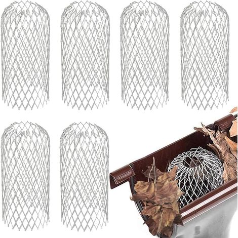 6 pc，Filtre Gouttière, Crapaudine de Gouttière en Aluminium, Filtre Anti Feuille, Extensible Tamis de Filtre, Métal Gardes De Gouttière pour Maison, Avant toit, Fossé, Égout