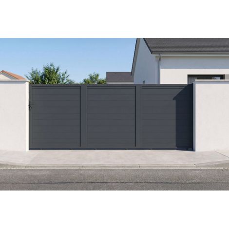 Puerta corredera EIGER 4,5 m, altura 160 cm, aluminio gris antracita