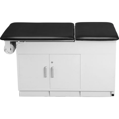Mophorn Untersuchungsliege 227 kg, Liege für Praxis und Klinik mit verstellbarer Rückenlehne, abschließbarem Stauraum, zwei Schubladen, Papierrollenhalter, Tritthocker und Beinstütze, 1380x700x780 mm
