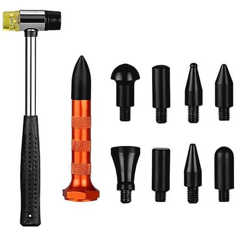 Kit Dent Fix 10 pièces pour la réparation de bosses sans peinture. Maillet en caoutchouc, p (1/5)