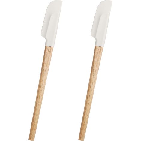 Lot de 2 Spatules, Silicone, Bois, Flexible, Cuisine, Pâtisserie (1/5)
