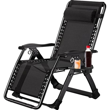 Transat, Design Pliable, Têtière Confortable, noir (1/2)