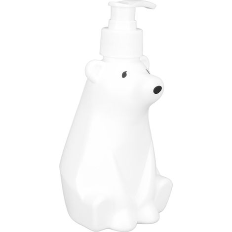 Shampoo-Spender im Stil eines weißen Bären mit robuster Pumpe, PP/PE-Flasche, für Dusche, Badezimmer, Toilette, klein (6,5 x 2,9 Zoll) (1/5)