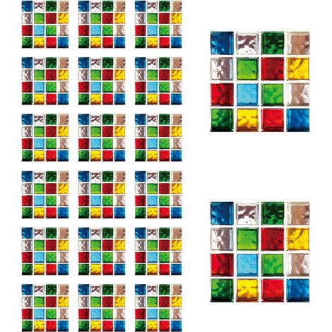 Fogli di mosaico autoadesivi 10×10 cm – 20 pezzi, resistenti all'acqua, per cucina e bagno