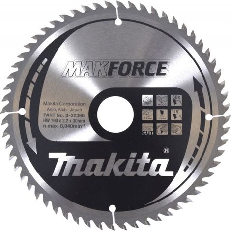 Makita Kreissägeblatt MAKFORCE 190/30 mm, 60 Zähne, 1,4 mm, Holz