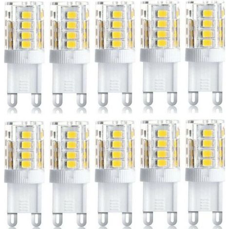 Lot de 10 Projecteur LED, lumière décorative LED, ampoule LED G9, 5 W blanc chaud blanc froid, ampoules LED à économie d'énergie, ampoule halogène de rechange, AC 230 V non dimmable