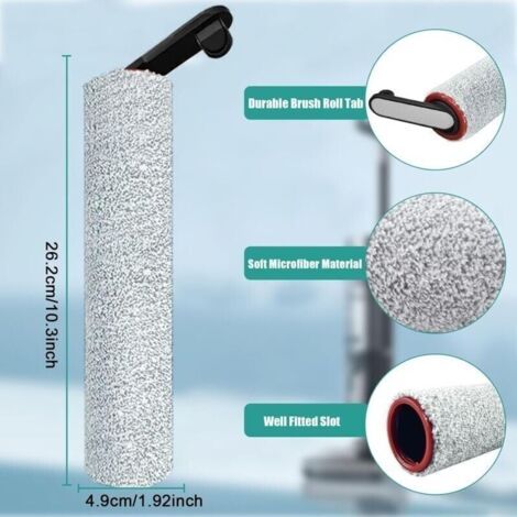 NALOOKAMIC  Accessoires pour Dreame H12 Pro / H12 Dual / H13 Pro Pièces de Rechange pour aspirateur Eau et poussière, 2 Brosse rotative + 2 filtres Hepa + 1 Brosse