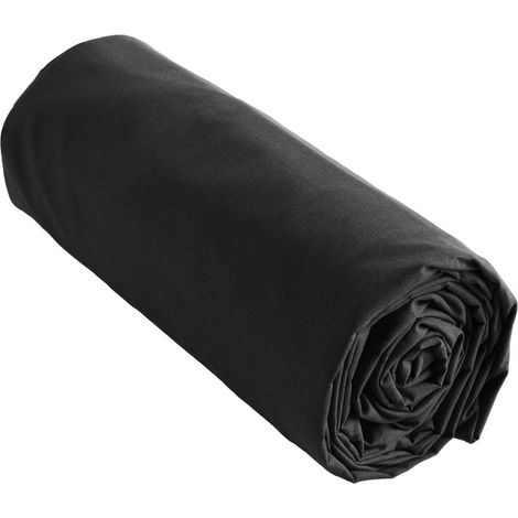 Drap housse 100% coton 57 fils 180x200 bonnet 30 cm AMBRE Noir (1/5)