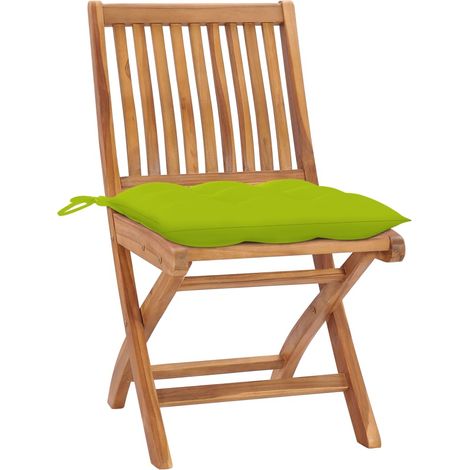 Maison Exclusive - Gartenstühle 2 Stk. mit Hellgrünen Kissen Mass