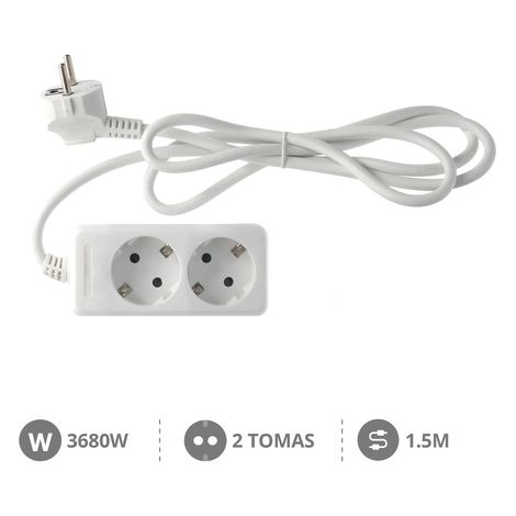 Base multiple 3T (3x1.0mm) 1,5M Blanca