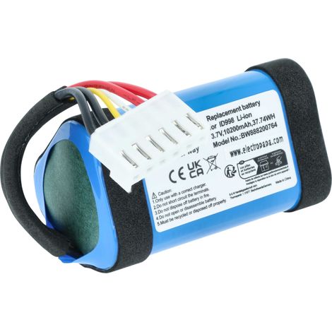 vhbw batteria compatibile con JBL Charge 4BLK, 4J, CHARGE4BLUAM, 4 casse, altoparlanti, speaker (10200mAh, 3,7V, Li-Ion)