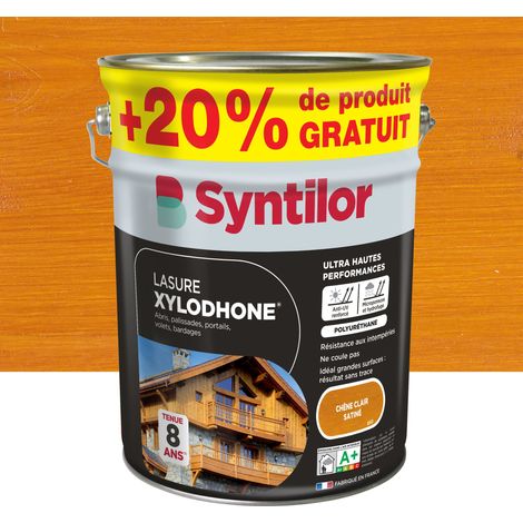 Lasure extérieure chêne clair satinée 5L – Protection durable jusqu'à 8 ans – Texture gel pour application facile – Résistance aux intempéries – Syntilor (1/4)