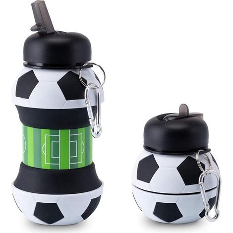 Borraccia da calcio 550 ml, borraccia estensibile, borraccia sportiva, borraccia da campeggio per bambini, regalo compatto per bambini e appassionati di calcio 8, (1/5)
