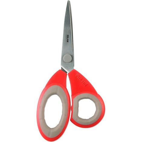 MILAN TIJERAS OFICINA 19CM MANGO DE PLÁSTICO BLISTER ROJO (1/2)