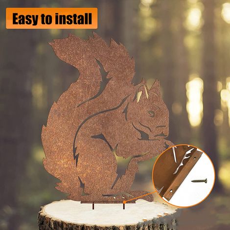 Piquet de jardin rouillé en métal, décoration extérieure pour jardin ou cour. (1/5)