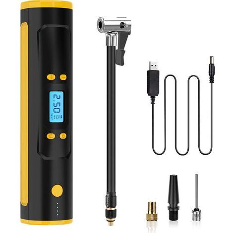Compresseur d'air portatif de gonfleur de pneu, gonflage rapide de 150 PSI et sans fil, pompe à air pour pneus de voiture avec batterie rechargeable de 6000 mAh, pompe à vélo pour voiture, vélo, motos (1/5)