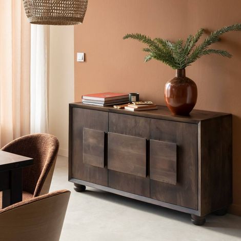 Buffet en bois de manguier foncé Hestia (1/5)