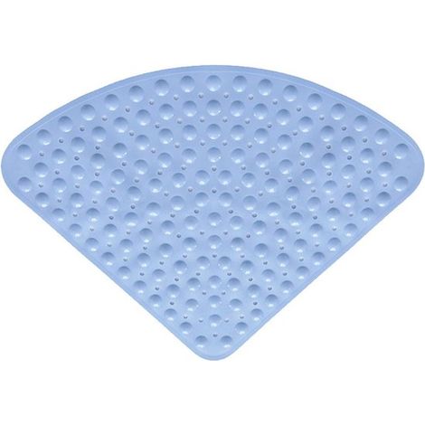 Tapis de douche d'angle en caoutchouc, tapis de bain quart de cercle antidérapant, antibactérien, pour douche ou baignoire, 54 x 54 cm (1/5)