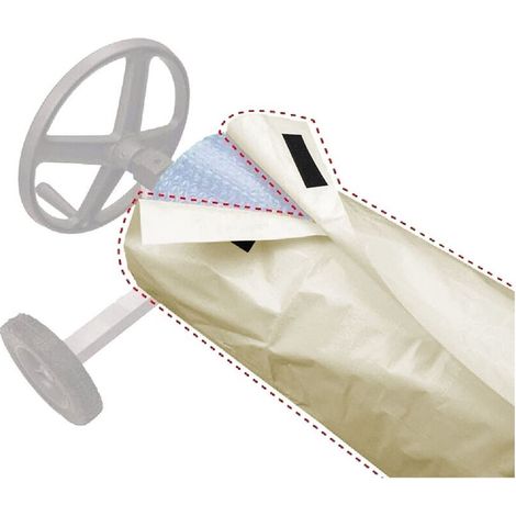 Off-white tarpaulin swimming pool cover roll cover 490x96cm, outdoor indoor pool protection cover (1/5)