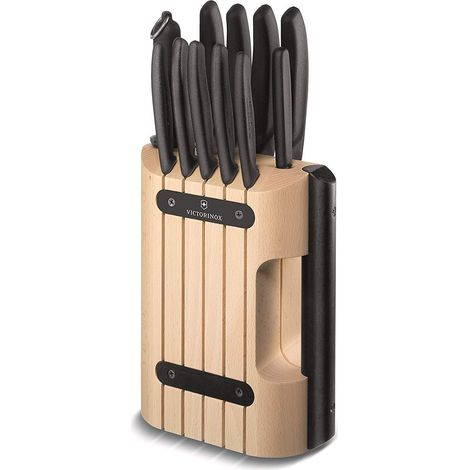 Bloc à Couteaux Vide, Rangement Compact pour 6 Couteaux, Bois (1/3)
