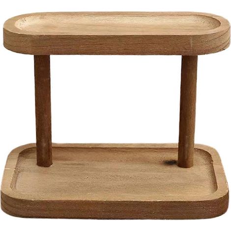 étagère de rangement en bois à 2 niveaux, présentoir de bureau, coiffeuse de bureau, étagère de rangement pour cosmétiques, étagère de rangement de bureau (1/5)