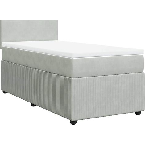 Maison Exclusive - Cama box spring con colchón terciopelo gris cl (1/5)