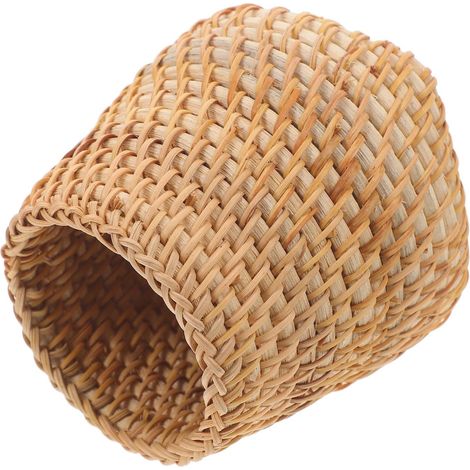 Porte-crayon Rotin Tissé Main Robuste et Élégant pour Bureau, Pot à Crayon Marron Style Rustique, Organiseur Multifonction pour Maquillage et Stylos (1/5)