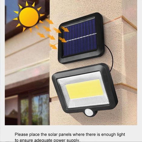 Appliques murales solaires à 100 LED, étanches IP65, avec 3 modes d'éclairage et un câble d'extension de 5 mètres. (1/5)