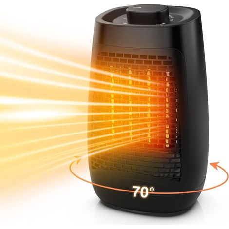 Home Chauffage Soufflant Electrique 1200W, Portable PTC Radiateur Céramique avec 6 Modes, Protection Contre la Surchauffe et le Basculement pour Maison Bureau 13.511.523.5cm