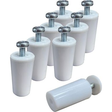 Soavoa Butée Volet Roulant PVC Blanc Lot de 8 Arrêt Robuste avec Vis et Rondelles Incluses Résistant aux Intempéries pour Fenêtre (1/5)