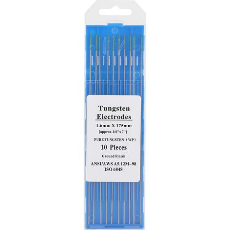 Électrodes tungstène pour soudage AC TIG à pointe verte (10 pièces) - 1,6 x 175 mm (1/5)