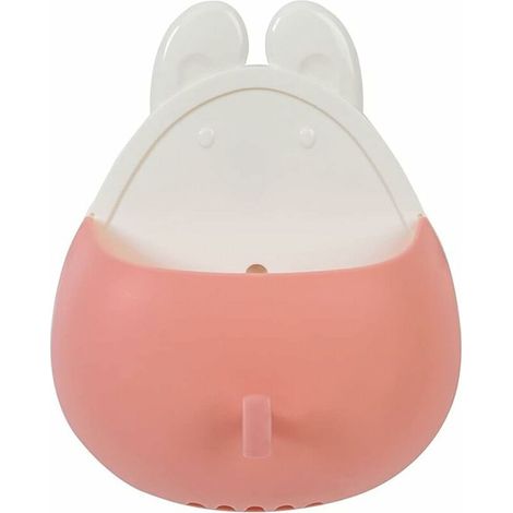 Boîte de rangement murale en forme de lapin pour divers objets, porte-brosse à dents, rose--AquaForge (1/5)