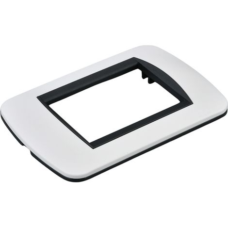 Placca Plastica Ovale MBL 3 Moduli/Posti Compatibile Bticino Living 17 Colori Disponibili (Bianco)