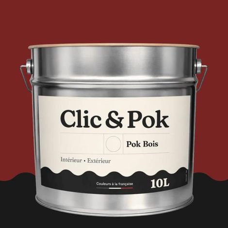 Peinture Bois Extérieur – POK BOIS - 10L - RAL 3011 - Rouge brun- Résistante aux intempéries - Ne s'écaille pas