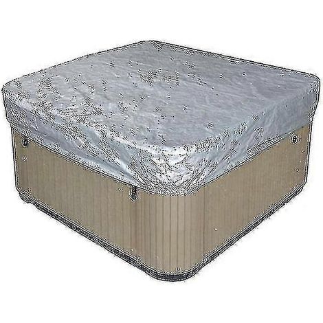 Couverture carrée imperméable en polyester pour spa extérieur (Dimensions : 231 x 231 x 30 cm - argent) (1/5)