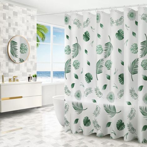 Minimalistischer Duschvorhang mit ästhetischem Porträtmotiv – Abstraktes Frauendesign – Wasserabweisendes Material – Inkl. 12 Haken – Wohnaccessoires (1/3)