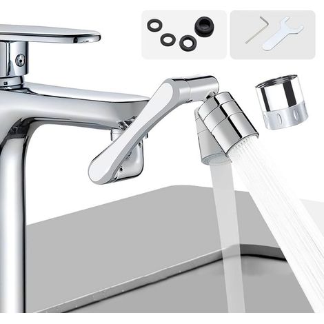 Extension Robinet Rotatif À 1440,Economiseur D'Eau Pour Robinet,Mousseur Robinet Economie Eau,Embout Robinet Cuisine,Flexible Aérateur De Robinet,Rallonge Robinet Cuisine,Régulateur De Jet De Robinet (1/5)