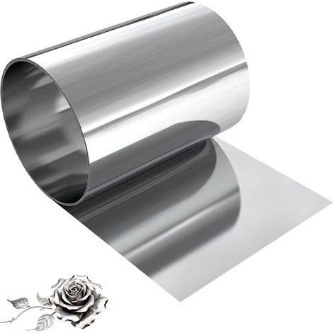 304 Rouleau en Acier Inoxydable, Feuille d'acier Inoxydable 0,1 x 200 x 1000mm, Tôle d'Acier 304 pour La Réparation de Machines Industrielles, Projet Artisanal, Protection de Surface (1/5)