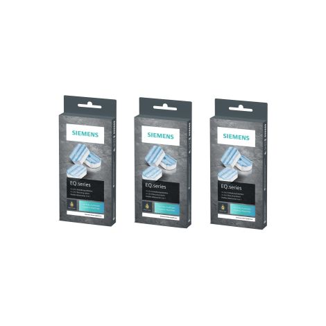 Siemens TZ80002 Lot de 3 paquets de pastilles detartrantes 2 en 1 pour machines a cafe Siemens gamme EQ