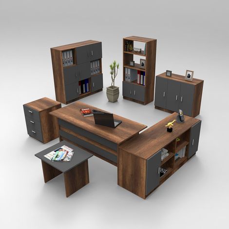 Set de muebles de oficina con escritorio y contenedores Vaelith (1/5)