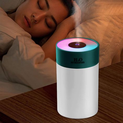 Humidificateur d'Air, Mini Humidificateur Ultrasonique avec 2 Mode Brume Réglable,USB Humidificateur Portable pour Auto Maison Bureau Chambre, Vert Foncé