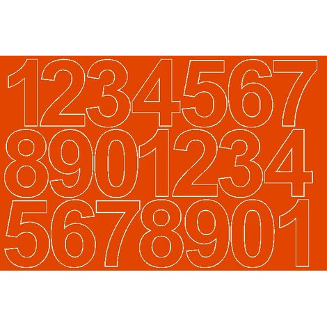 Adesivi numerici autoadesivi da 10 cm, arancioni opachi