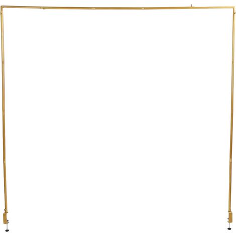 Support de table avec pinces, longueur réglable de 117 à 254 cm, hauteur réglable de 74 à 140 cm, support pour arche de ballons de table, barre de décoration à suspendre, couleur or (1/5)